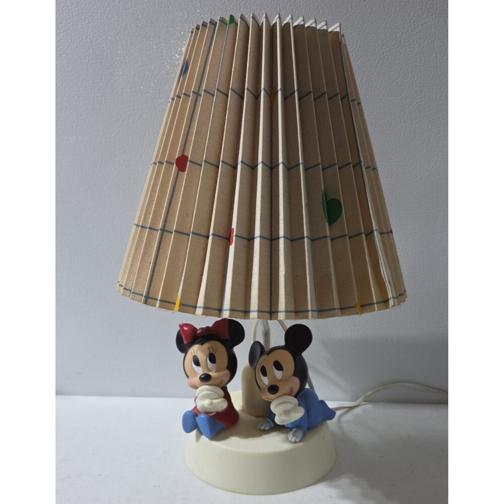 Vintage1984 Walt Disney Baby Mickey & Minnie Mouse Lamp lamp Shade nightlight